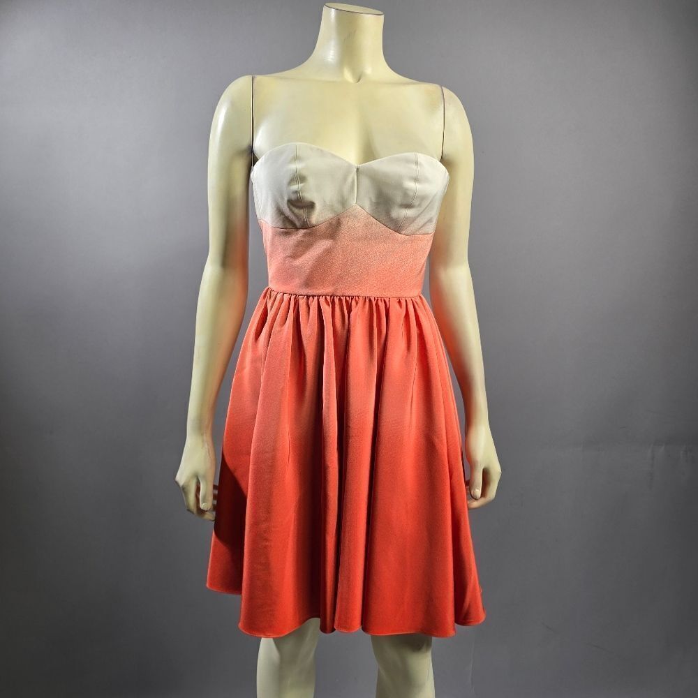 JAYGODFREY Strapless Coral and Cream Dress R7
